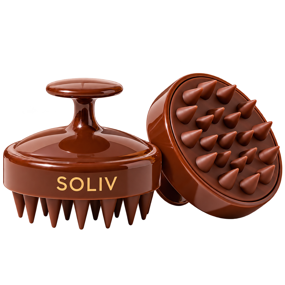 Massageador de couro cabeludo marrom Soliv